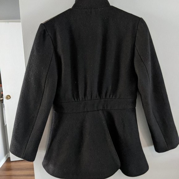 Natalie Gerber patchwork neutral color block wool dress coat - Picture 6 of 6